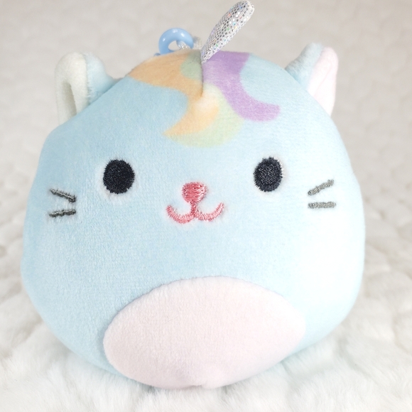 Clarice Squishmallows Clips BNWT Blue Caticorn Claire's Exclusive Plush Charm - Picture 8 of 8